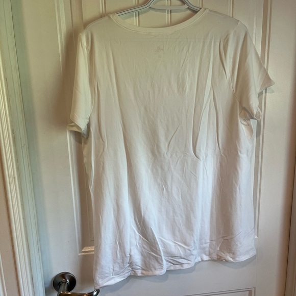 Nwot Belle by Kim Gravel Twist front Tee White Medium - Picture 6 of 8